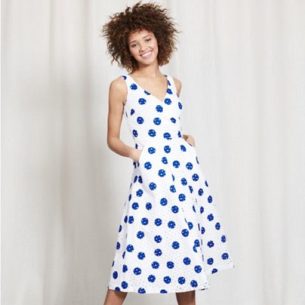 BODEN EXCELLENT CONDITION  VANDA BRODERIE POLKA DOT SLEEVELESS EYELET WOMENS 10
